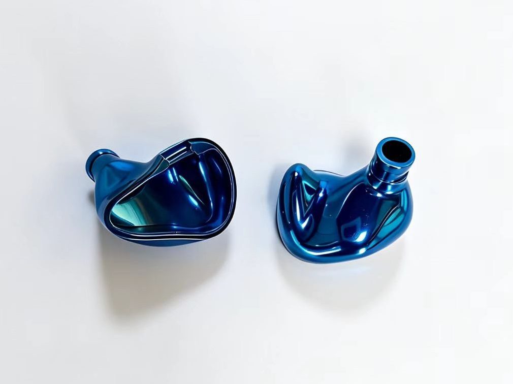Aluminum die cast Bluetooth earphone housing cavity with a plated outer surface